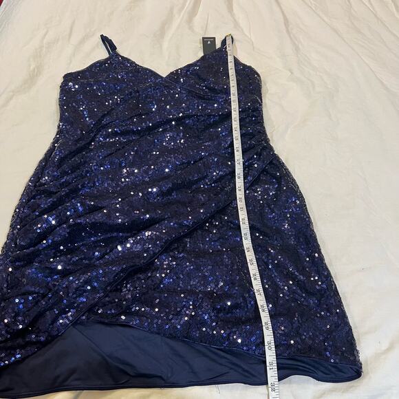 Lulu's NWT Curve Moment Navy Blue Sequin Bodycon Mini Dress sz XL - Picture 10 of 14